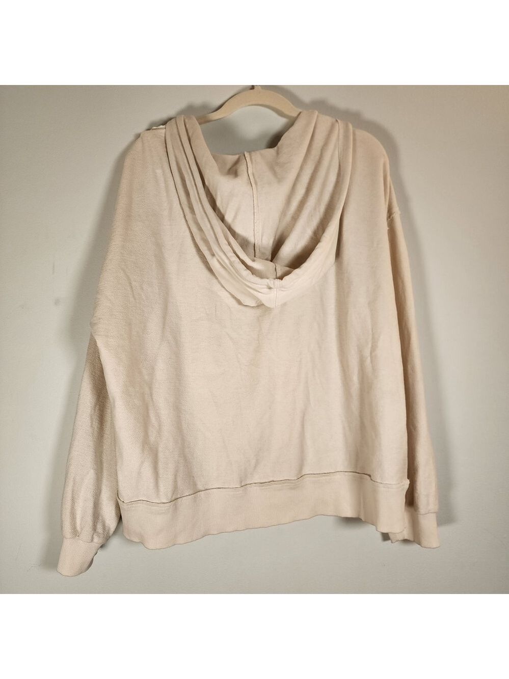 Lucky Brand Crochet Lace Trim Baja Hoodie XL Cream Boho NWOT 146721 - Picture 2 of 7